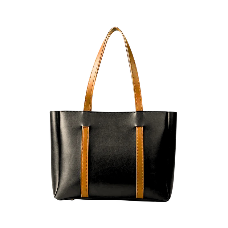 Black Fixed Handle Classic Women Handbag