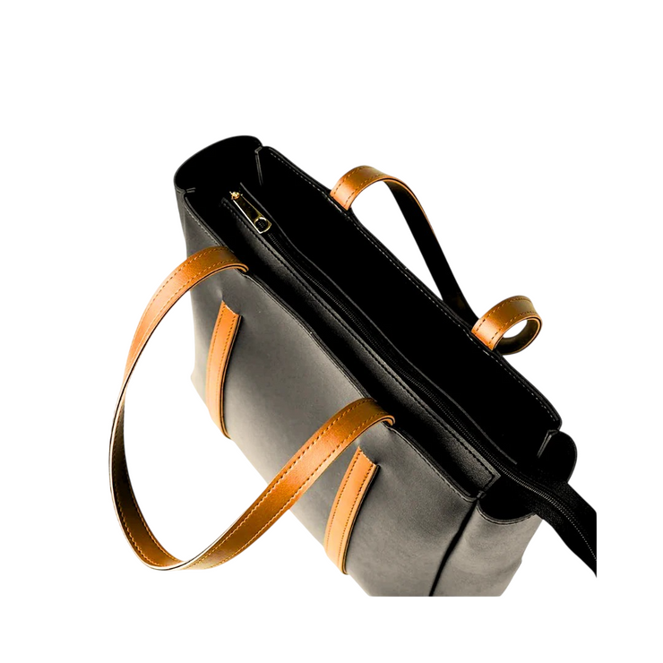 Black Fixed Handle Classic Women Handbag