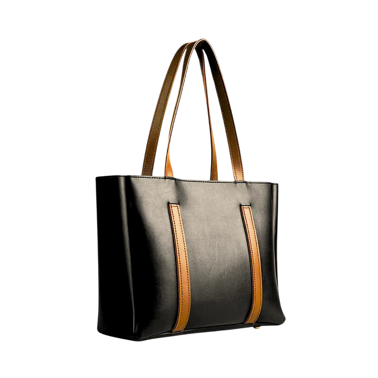 Black Fixed Handle Classic Women Handbag