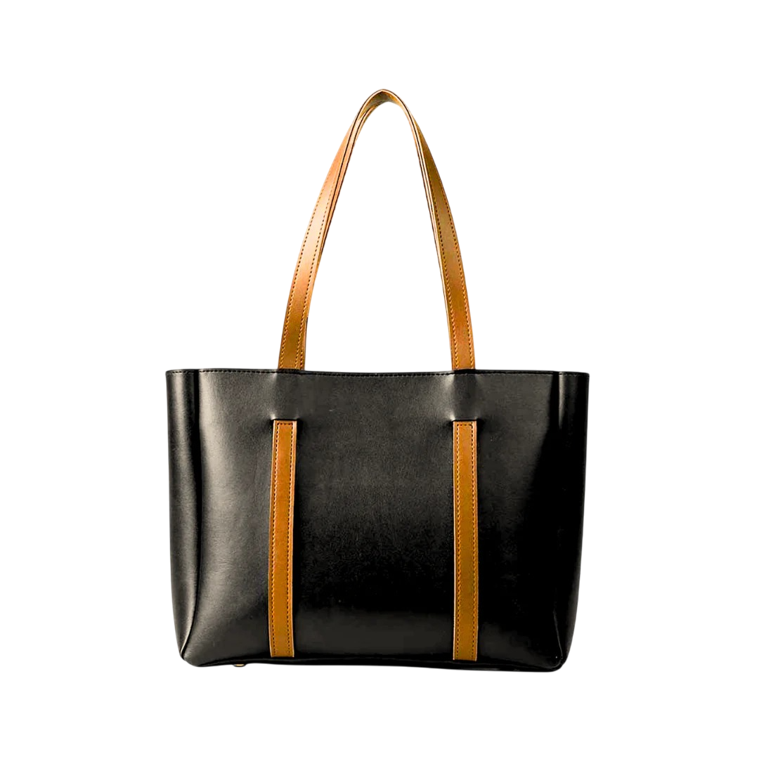 Fixed Handle Handbag With Top Zipper